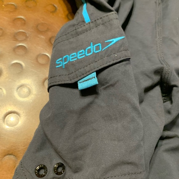 SPEEDO Board Shorts Men's L Blue Loose Fit UPF 50+ Pockets Drawstring Swim - Picture 7 of 7